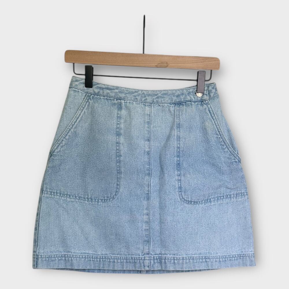 Vintage 90s Lauren Ralph Lauren Light Wash Denim Mini skirt sz 4 Grunge Preppy